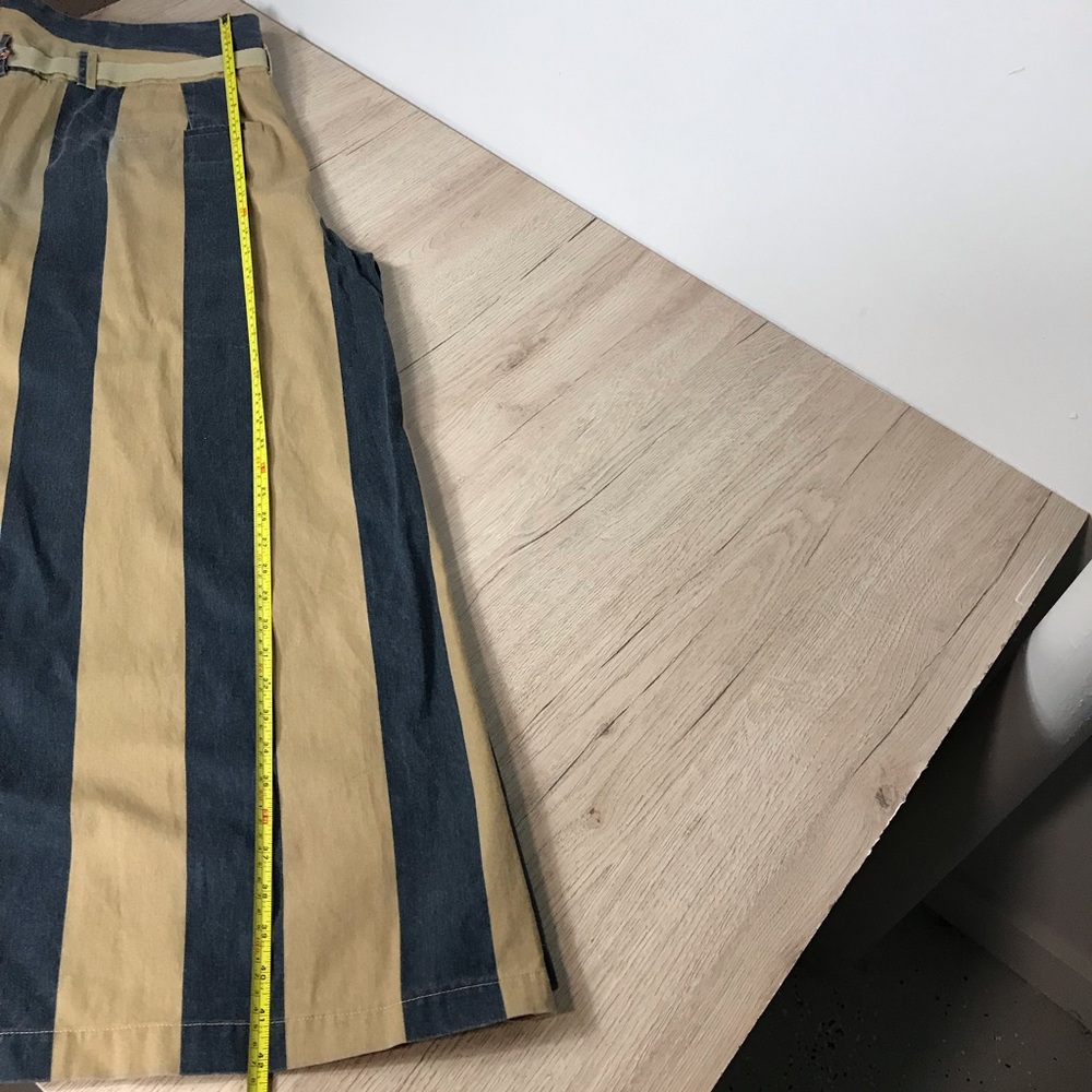 Free People Marjorie Wide-Leg Pants High Waist Tan/Black Striped Women’s size M - Picture 13 of 15